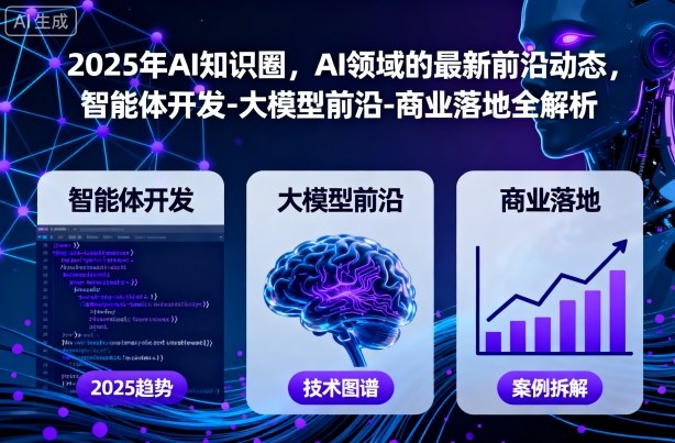 2025年AI知识圈，AI领域的最新前沿动态，智能体开发-大模型前沿-商业落地全解析汇创网-网创项目_汇创网_中创网_福缘网_冒泡网_网创项目平台汇创网