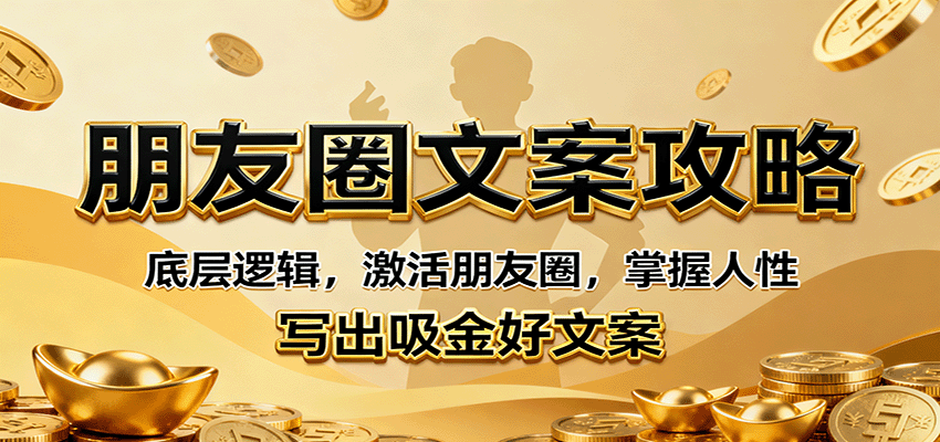 朋友圈文案攻略：底层逻辑，激活朋友圈，掌握人性，写出吸金好文案汇创网-网创项目_汇创网_中创网_福缘网_冒泡网_网创项目平台汇创网