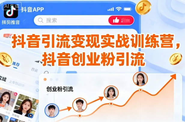抖音引流变现实战训练营，抖音创业粉引流汇创网-网创项目_汇创网_中创网_福缘网_冒泡网_网创项目平台汇创网