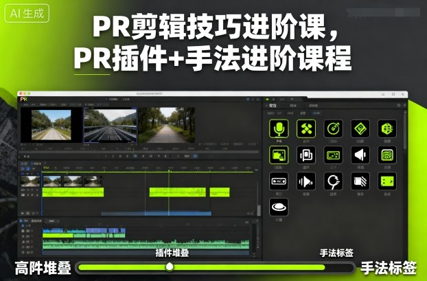 PR剪辑技巧进阶课，PR插件+手法进阶课程汇创网-网创项目_汇创网_中创网_福缘网_冒泡网_网创项目平台汇创网