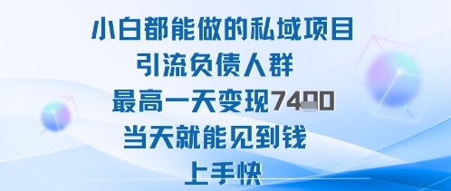2025年小白都能做的私域项目引流负债人群最高一天变现1k+高变现难度低当天就能见到钱上手快汇创网-网创项目_汇创网_中创网_福缘网_冒泡网_网创项目平台汇创网