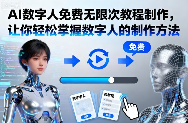 AI数字人免费无限次教程制作，让你轻松掌握数字人的制作方法汇创网-网创项目_汇创网_中创网_福缘网_冒泡网_网创项目平台汇创网