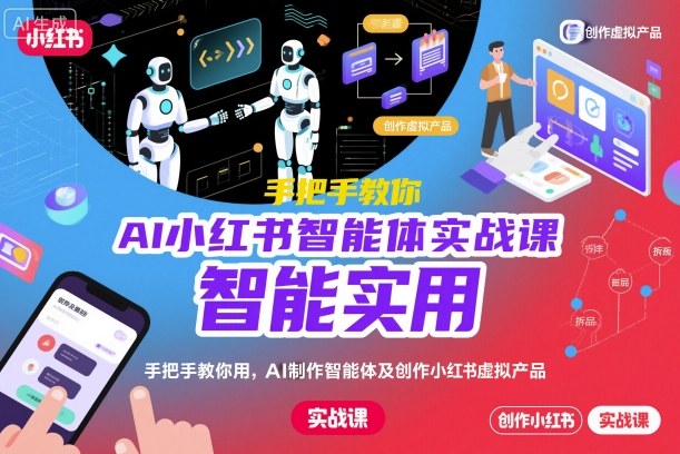 AI小红书智能体实战课，手把手教你用AI制作智能体及创作小红书虚拟产品，提效+内容商业化汇创网-网创项目_汇创网_中创网_福缘网_冒泡网_网创项目平台汇创网