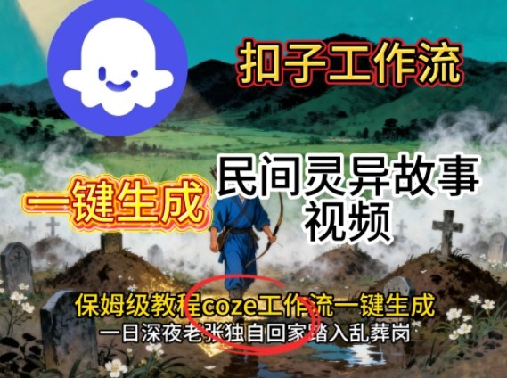 Coze扣子工作流一键生成民间灵异故事视频，保姆级教程搭建教学汇创网-网创项目_汇创网_中创网_福缘网_冒泡网_网创项目平台汇创网