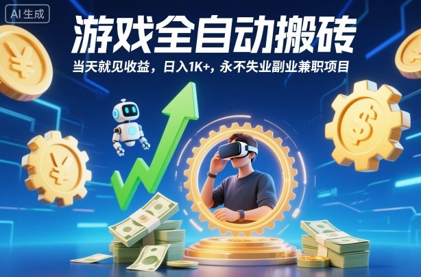 游戏全自动搬砖,当天就见收益,日入1K+,永不失业副业兼职项目【揭秘】汇创网-网创项目_汇创网_中创网_福缘网_冒泡网_网创项目平台汇创网