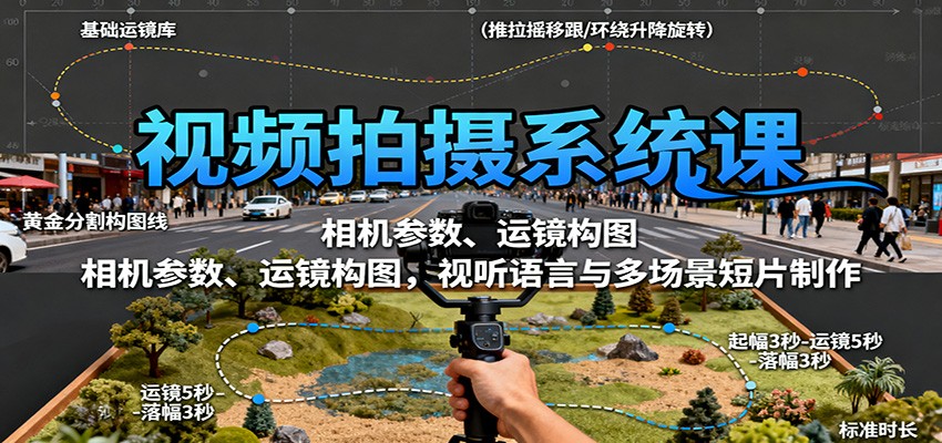 视频拍摄系统课：相机参数、运镜构图，视听语言与多场景短片制作汇创网-网创项目_汇创网_中创网_福缘网_冒泡网_网创项目平台汇创网