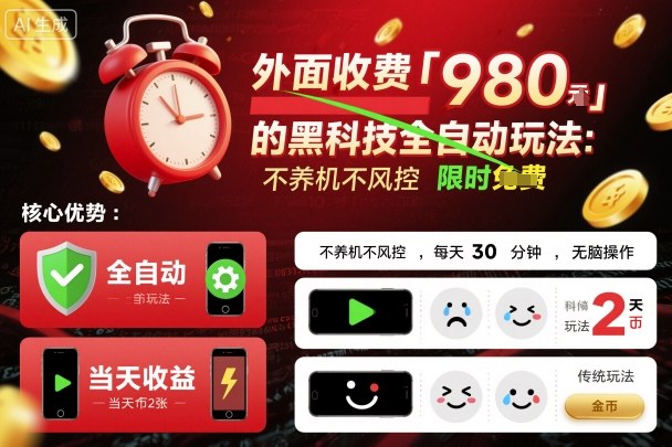 外面收费980的黑科技全自动玩法，不养机不风控，每天30分钟，无脑操作，当天收益2张【揭秘】汇创网-网创项目_汇创网_中创网_福缘网_冒泡网_网创项目平台汇创网