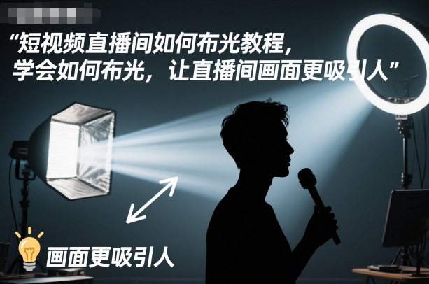 短视频直播间如何布光教程,学会如何布光,让直播间画面更吸引人汇创网-网创项目_汇创网_中创网_福缘网_冒泡网_网创项目平台汇创网