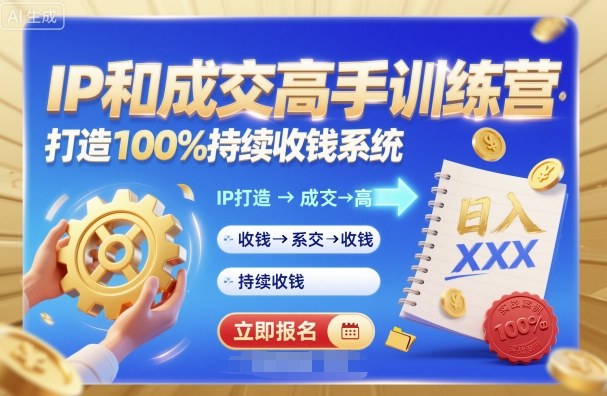 带你成为IP和成交高手的训练营，打造100%持续收钱系统汇创网-网创项目_汇创网_中创网_福缘网_冒泡网_网创项目平台汇创网