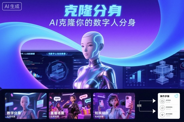 AI数字人认知实操课，克隆你的数字人分身汇创网-网创项目_汇创网_中创网_福缘网_冒泡网_网创项目平台汇创网