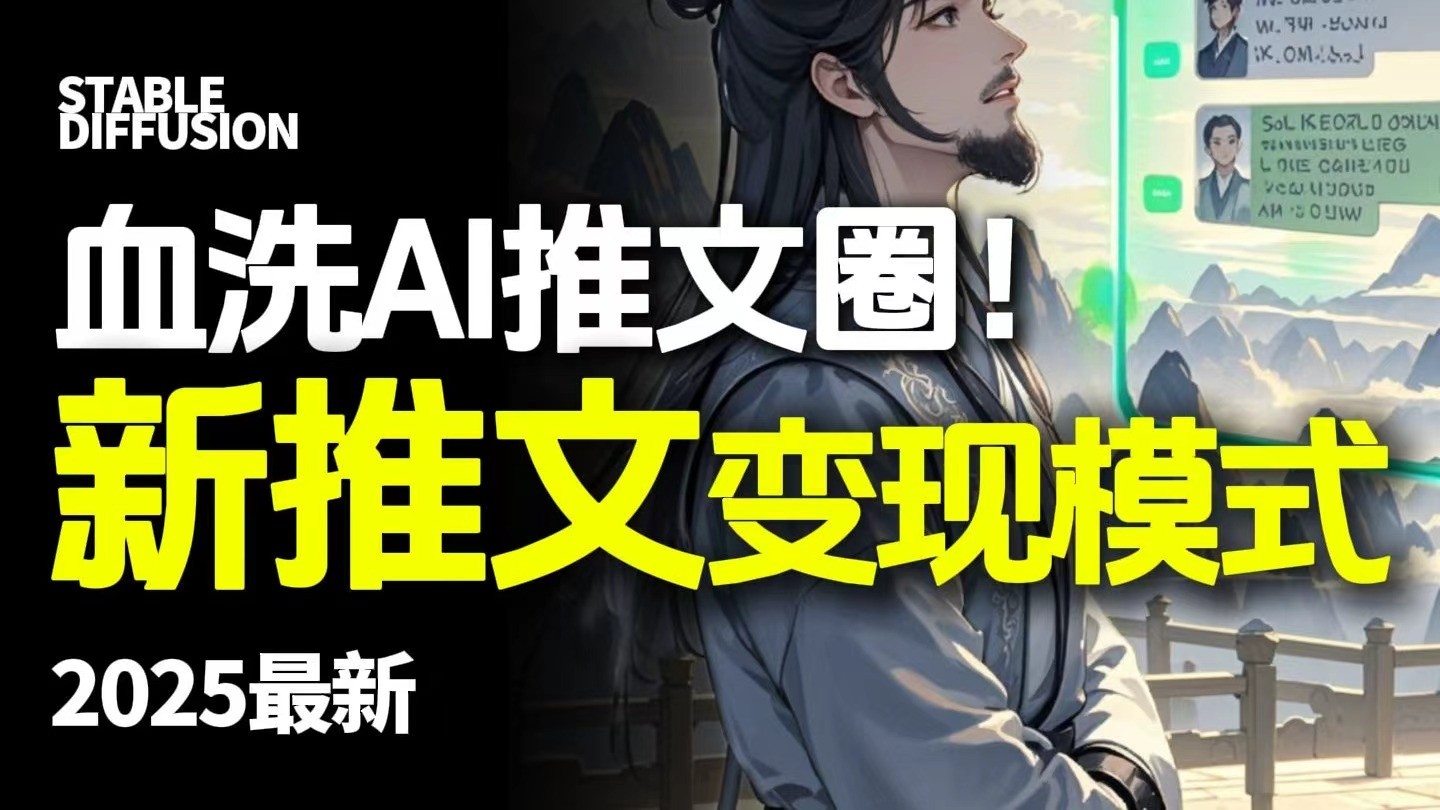 最新AI动态电影漫画小说推文，全流程实操教学，小白也能月入1万+汇创网-网创项目_汇创网_中创网_福缘网_冒泡网_网创项目平台汇创网