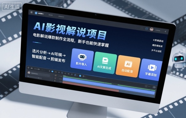 AI影视解说项目，电影解说爆款制作全流程，新手也能快速掌握汇创网-网创项目_汇创网_中创网_福缘网_冒泡网_网创项目平台汇创网