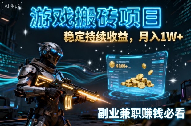 游戏搬砖项目，稳定持续收益，月入1W+，副业兼职賺钱必看【揭秘】汇创网-网创项目_汇创网_中创网_福缘网_冒泡网_网创项目平台汇创网