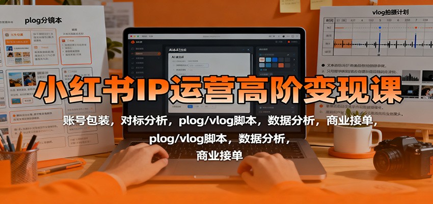 小红书IP运营高阶变现课：账号包装，对标分析，plog/vlog脚本，数据分析，商业接单汇创网-网创项目_汇创网_中创网_福缘网_冒泡网_网创项目平台汇创网