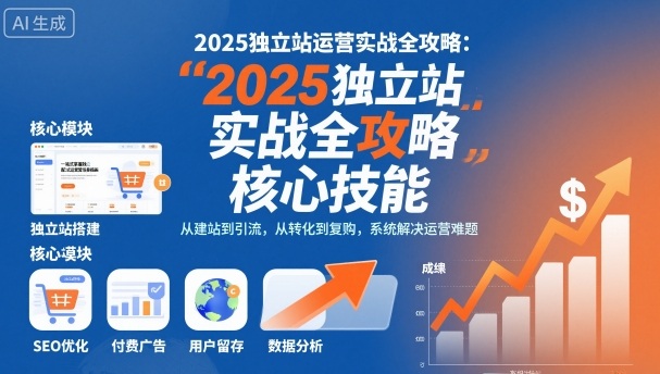2025独立站运营实战全攻略，一站式掌握独立站运营核心技能汇创网-网创项目_汇创网_中创网_福缘网_冒泡网_网创项目平台汇创网