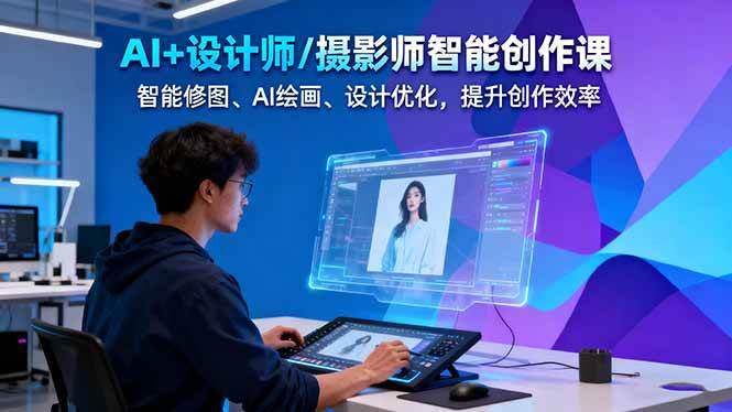 AI+设计师/摄影师智能创作课：智能修图、AI绘画、设计优化，提升创作效率汇创网-网创项目_汇创网_中创网_福缘网_冒泡网_网创项目平台汇创网