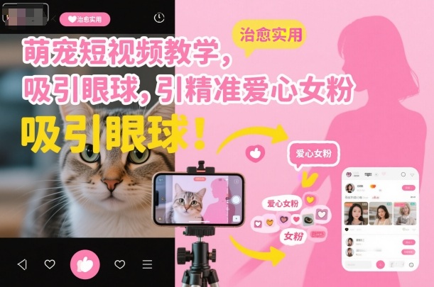 萌宠短视频教学，吸引眼球，引精准爱心女粉汇创网-网创项目_汇创网_中创网_福缘网_冒泡网_网创项目平台汇创网