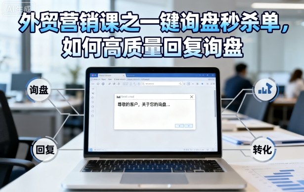外贸营销课之一键询盘秒杀单，如何高质量回复询盘汇创网-网创项目_汇创网_中创网_福缘网_冒泡网_网创项目平台汇创网