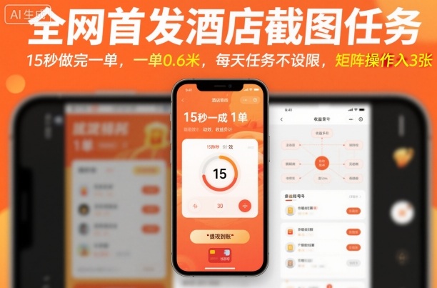 全网首发酒店截图任务，15秒做完一单，一单0.6米，每天任务不设限，矩阵操作日入3张【揭秘】汇创网-网创项目_汇创网_中创网_福缘网_冒泡网_网创项目平台汇创网