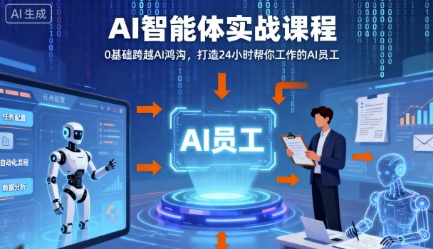 Ai智能体实战课程，0基础跨越Ai鸿沟，打造24小时帮你工作的Ai员工，打破常规，以实战定义Ai汇创网-网创项目_汇创网_中创网_福缘网_冒泡网_网创项目平台汇创网