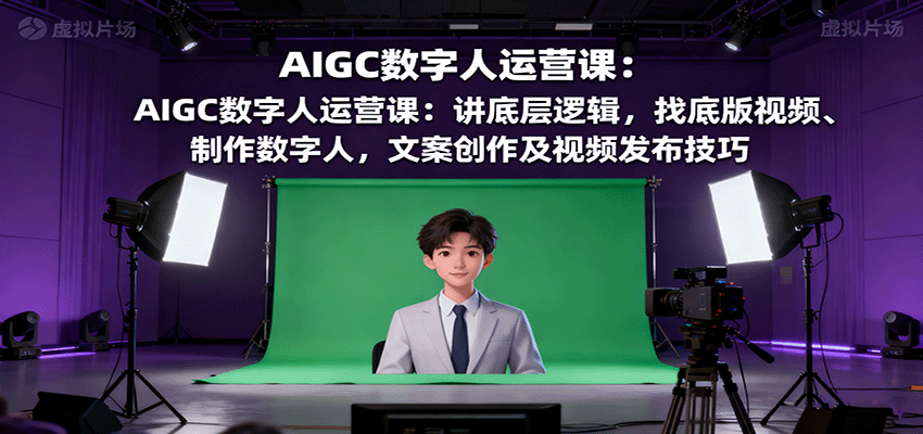 AIGC数字人运营课：讲底层逻辑，找底版视频、制作数字人，文案创作及视频发布技巧汇创网-网创项目_汇创网_中创网_福缘网_冒泡网_网创项目平台汇创网