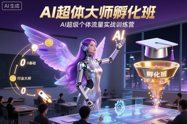 AI超体大师孵化班,AI超级个体流量实战训练营汇创网-网创项目_汇创网_中创网_福缘网_冒泡网_网创项目平台汇创网