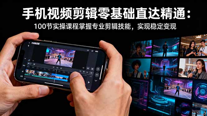 （16466期）手机视频剪辑零基础直达精通：100节实操课程掌握专业剪辑技能，实现稳...汇创网-网创项目_汇创网_中创网_福缘网_冒泡网_网创项目平台汇创网