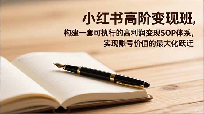 （16633期）小红书高阶变现班，构建一套可执行的高利润变现SOP体系，实现账号价值的最大化跃迁汇创网-网创项目_汇创网_中创网_福缘网_冒泡网_网创项目平台汇创网