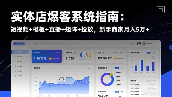 （16541期）实体店爆客系统指南：短视频+模板+直播+矩阵+投放，新手商家月入5万+汇创网-网创项目_汇创网_中创网_福缘网_冒泡网_网创项目平台汇创网