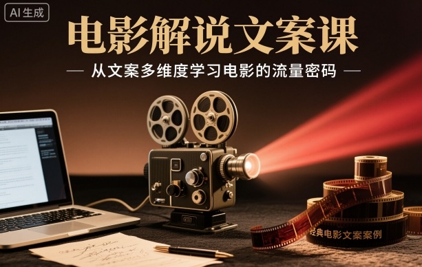 电影解说文案课，从文案多维度学习电影的流量密码汇创网-网创项目_汇创网_中创网_福缘网_冒泡网_网创项目平台汇创网