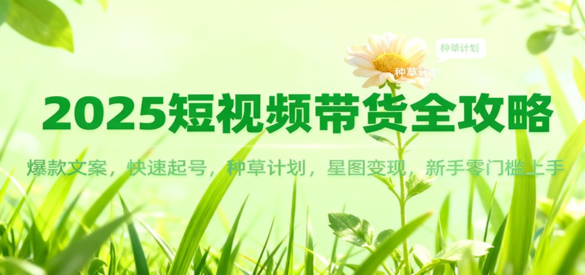 2025短视频带货全攻略：爆款文案，快速起号，种草计划，星图变现，新手零门槛上手汇创网-网创项目_汇创网_中创网_福缘网_冒泡网_网创项目平台汇创网