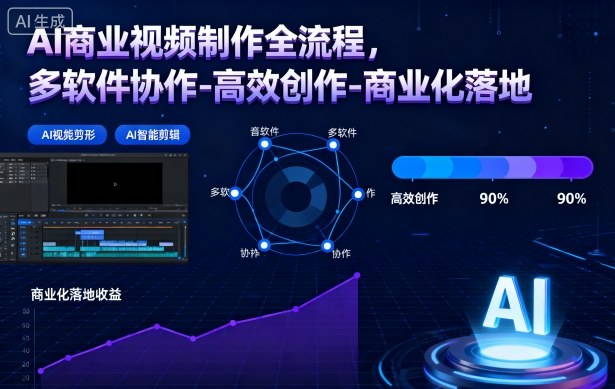 AI商业视频制作全流程，多软件协作-高效创作-商业化落地汇创网-网创项目_汇创网_中创网_福缘网_冒泡网_网创项目平台汇创网