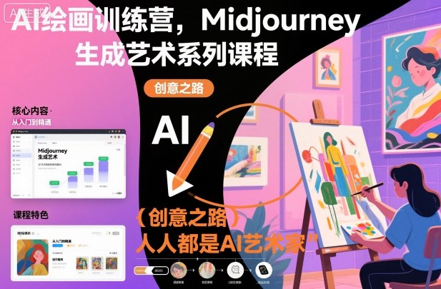 AI绘画训练营，Midjourney生成艺术系列课程，人人都是AI艺术家汇创网-网创项目_汇创网_中创网_福缘网_冒泡网_网创项目平台汇创网