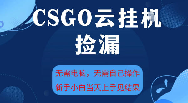 CSGO云挂G全自动捡漏，最新独家玩法，无需电脑操作，新手小白日入5张+【揭秘】汇创网-网创项目_汇创网_中创网_福缘网_冒泡网_网创项目平台汇创网