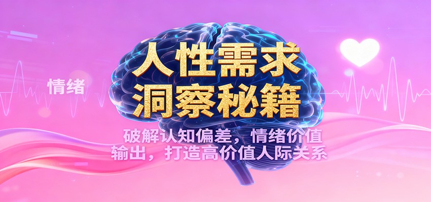 人性需求洞察秘籍,破解认知偏差,情绪价值输出,打造高价值人际关系汇创网-网创项目_汇创网_中创网_福缘网_冒泡网_网创项目平台汇创网