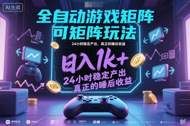 全自动游戏掘金，可矩阵操作，日入1k+，24小时稳定产出，真正的睡后收益【揭秘】汇创网-网创项目_汇创网_中创网_福缘网_冒泡网_网创项目平台汇创网