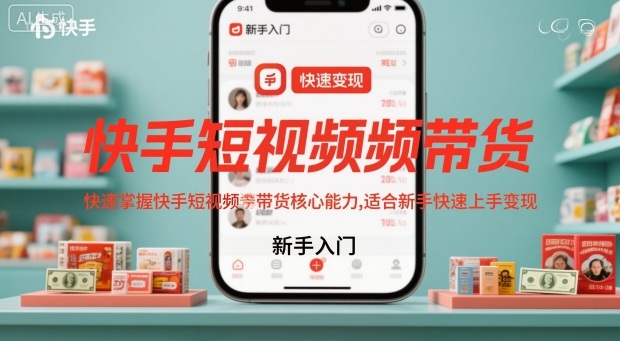 快手短视频带货,快速掌握快手短视频带货核心能力,适合新手快速上手变现汇创网-网创项目_汇创网_中创网_福缘网_冒泡网_网创项目平台汇创网