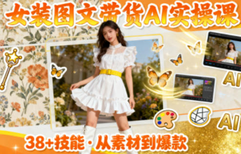 女装图文带货的AI实操课,覆盖38个实用技能,快速提升素材制作效率汇创网-网创项目_汇创网_中创网_福缘网_冒泡网_网创项目平台汇创网