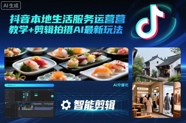 抖音本地生活服务运营教学+剪辑拍摄AI最新玩法汇创网-网创项目_汇创网_中创网_福缘网_冒泡网_网创项目平台汇创网