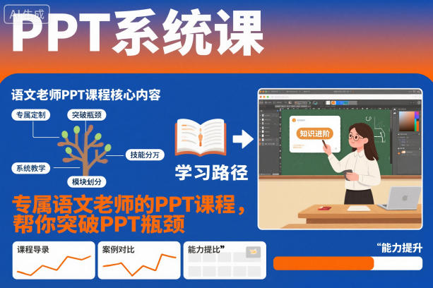 PPT系统课，专属语文老师的PPT课程，帮你突破PPT瓶颈汇创网-网创项目_汇创网_中创网_福缘网_冒泡网_网创项目平台汇创网