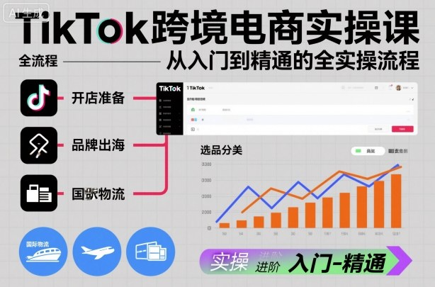 TikTok跨境电商实操课，从入门到精通的全实操流程汇创网-网创项目_汇创网_中创网_福缘网_冒泡网_网创项目平台汇创网