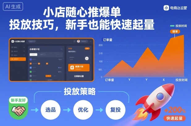 小店随心推爆单投放技巧，新手也能快速起量汇创网-网创项目_汇创网_中创网_福缘网_冒泡网_网创项目平台汇创网