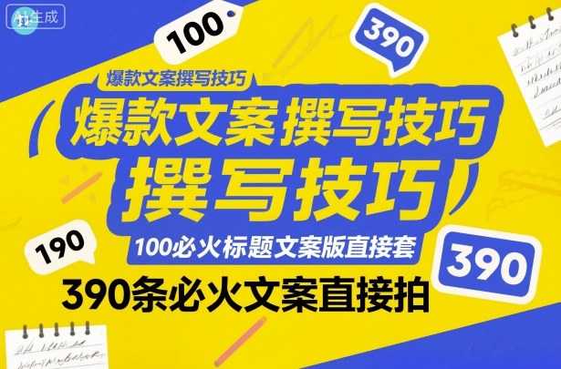 爆款文案撰写技巧,100个必火标题文案模版直接套,390条必火文案直接拍汇创网-网创项目_汇创网_中创网_福缘网_冒泡网_网创项目平台汇创网