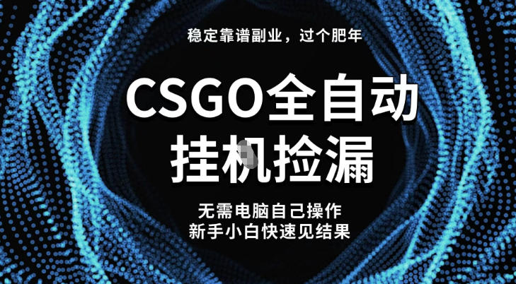 【稳定副业】全球最热门游戏CSGO全自动捡漏，最新玩法，新手小白日入5张+【揭秘】汇创网-网创项目_汇创网_中创网_福缘网_冒泡网_网创项目平台汇创网