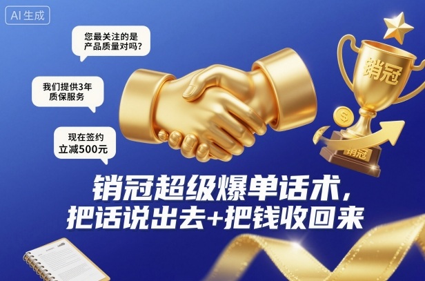 销冠超级爆单话术,把话说出去+把钱收回来汇创网-网创项目_汇创网_中创网_福缘网_冒泡网_网创项目平台汇创网
