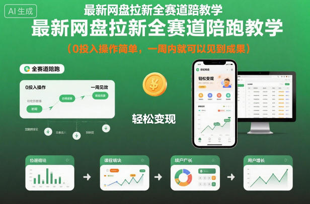 最新网盘拉新全赛道陪跑教学，0投入操作简单，一周内就可以见到成果汇创网-网创项目_汇创网_中创网_福缘网_冒泡网_网创项目平台汇创网