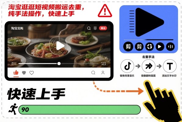 淘宝逛逛短视频搬运去重,纯手法操作,快速上手汇创网-网创项目_汇创网_中创网_福缘网_冒泡网_网创项目平台汇创网