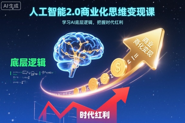 人工智能2.0商业化思维变现课，学习AI底层逻辑，把握时代红利汇创网-网创项目_汇创网_中创网_福缘网_冒泡网_网创项目平台汇创网