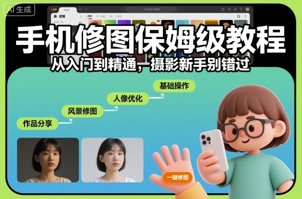 手机修图保姆级教程,从入门到精通,摄影新手别错过汇创网-网创项目_汇创网_中创网_福缘网_冒泡网_网创项目平台汇创网