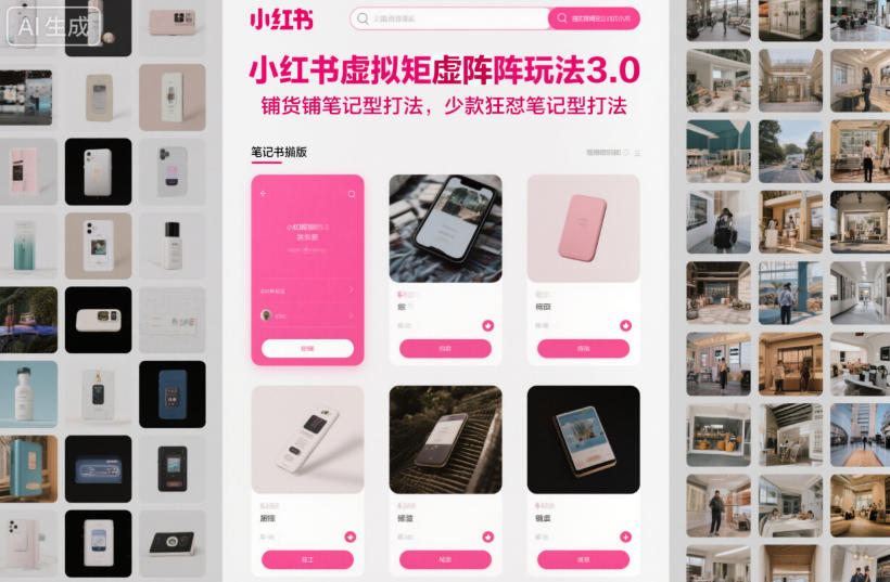 小红书虚拟矩阵玩法3.0，铺货铺笔记型打法，少款狂怼笔记型打法汇创网-网创项目_汇创网_中创网_福缘网_冒泡网_网创项目平台汇创网